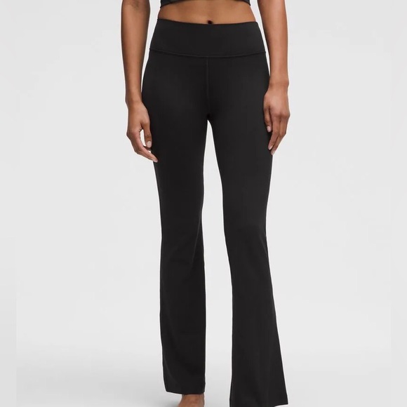 Lululemon groove high rise Solid Black Sweat Pants Pull On wide leg yoga pants - Picture 1 of 4
